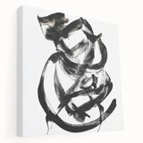 Abstract canvas artwork showcasing vibrant strokes in shades of blue, orange, and yellow, highlighting modern artistic expression, ideal for contemporary home decor.