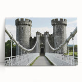 Stretched canvas artwork showcasing a vibrant landscape with a majestic castle, featuring rich colors and intricate details, ideal for home decor or gallery display.