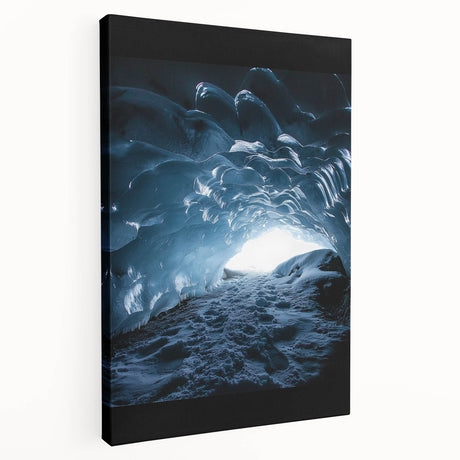 Stretched canvas artwork showcasing a captivating side view of a vibrant landscape with intricate cave formations, perfect for enhancing home decor.