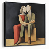 Framed Bedroom Art – Romantic Abstract Couple Canvas Wall Decor