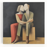 Framed Bedroom Art – Romantic Abstract Couple Canvas Wall Decor