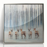 Corporate Wall Decor - Winter Forest & Deer Canvas Print