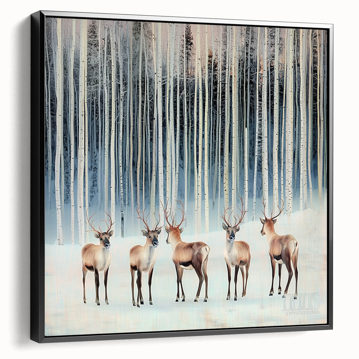 Corporate Wall Decor - Winter Forest & Deer Canvas Print