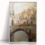 Framed abstract architecture wall art in white acrylic, showcasing geometric shapes and modern design elements, ideal for contemporary decor and artistic spaces.