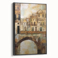 Framed abstract architecture wall art showcasing a sleek black design, perfect for modern interiors. The side view highlights its elegant finish and dimensions, ideal for enhancing contemporary decor.