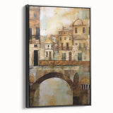 Framed abstract architecture wall art showcasing a sleek black design, perfect for modern interiors. The side view highlights its elegant finish and dimensions, ideal for enhancing contemporary decor.