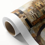 Abstract architecture wall art on rolled canvas, showcasing geometric shapes and bold colors, perfect for modern home decor. Packaged securely in a durable tube.