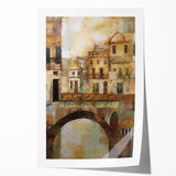 Abstract architectural wall art print featuring geometric shapes in vibrant colors, rolled and ready for display, emphasizing modern design aesthetics and creativity. Perfect for contemporary home decor.