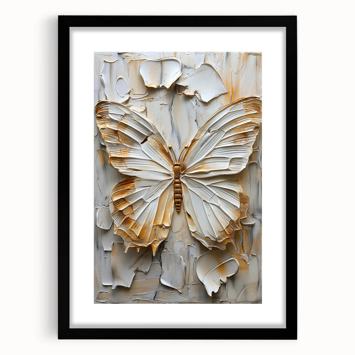 Abstract figurative wall art framed in black with a mat, showcasing bold colors and dynamic shapes, perfect for modern home decor to enhance any space.