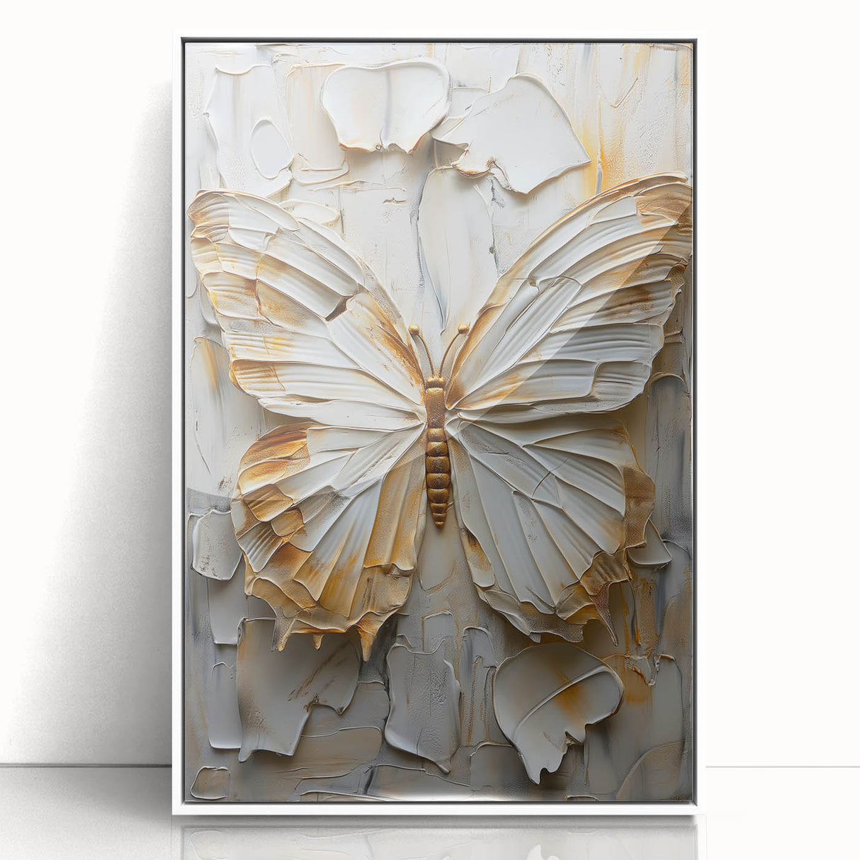 Framed abstract figurative wall art showcasing vibrant colors and dynamic shapes, set against a white background, perfect for modern home decor.