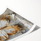 Abstract figurative wall art print showcasing vibrant colors and dynamic shapes, rolled carefully in a protective cardboard tube for easy storage and display.