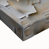 Close-up of an abstract figurative wall art canvas showcasing vibrant colors and intricate textures, perfect for modern home decor and artistic expression.