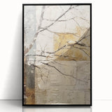 Framed wall art featuring an abstract floral design with vibrant colors set against a sleek black background, perfect for modern home decor.