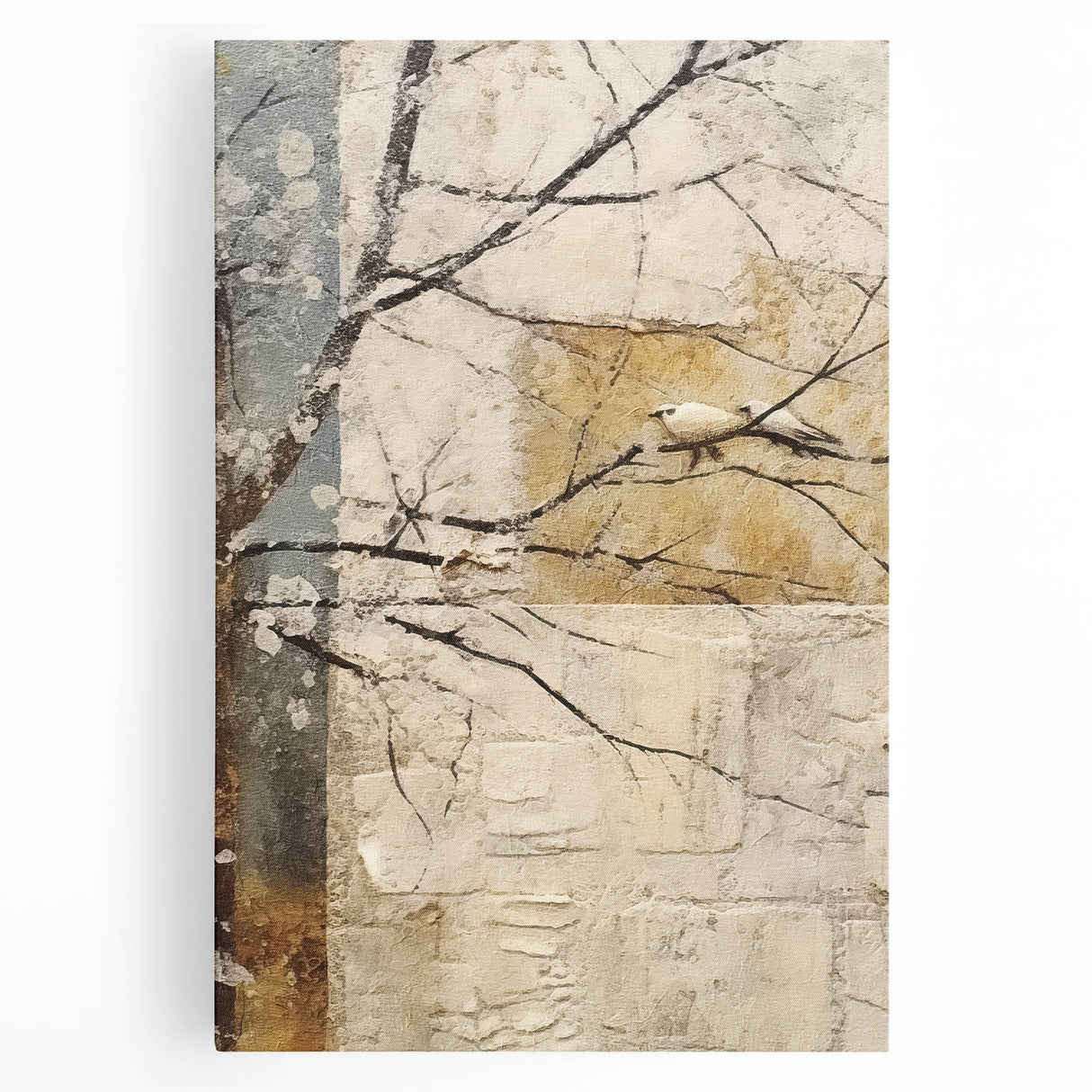 Vibrant abstract floral wall art on stretched canvas, showcasing bold colors and intricate patterns, perfect for modern home decor or artistic spaces.