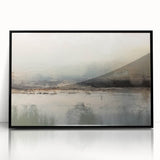 Framed abstract landscape wall art featuring vivid colors and acrylic finish, showcasing a modern design with a black frame, perfect for contemporary decor.