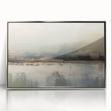 Framed abstract landscapes wall art showcasing vibrant colors in a silver acrylic frame, perfect for modern home decor. Ideal for adding a contemporary touch to any room.