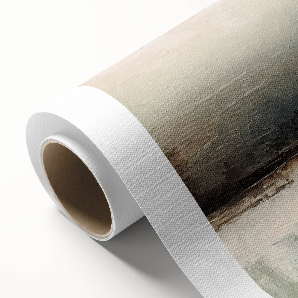 Abstract landscape wall art on rolled canvas, showcasing vibrant colors and fluid shapes, ideal for modern home decor. Packaged securely in a protective tube.