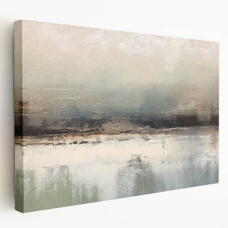 Abstract landscape wall art printed on stretched canvas, showcasing vibrant colors and bold brushstrokes, ideal for modern home decor or office settings.