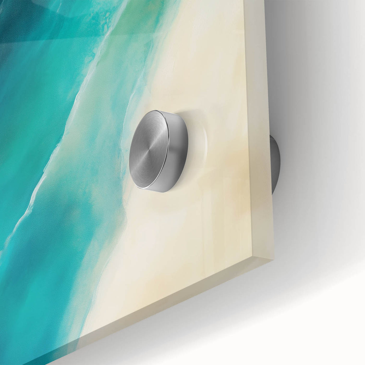 Colorful Abstract Wall Art – Coastal Drift in Turquoise & Sand