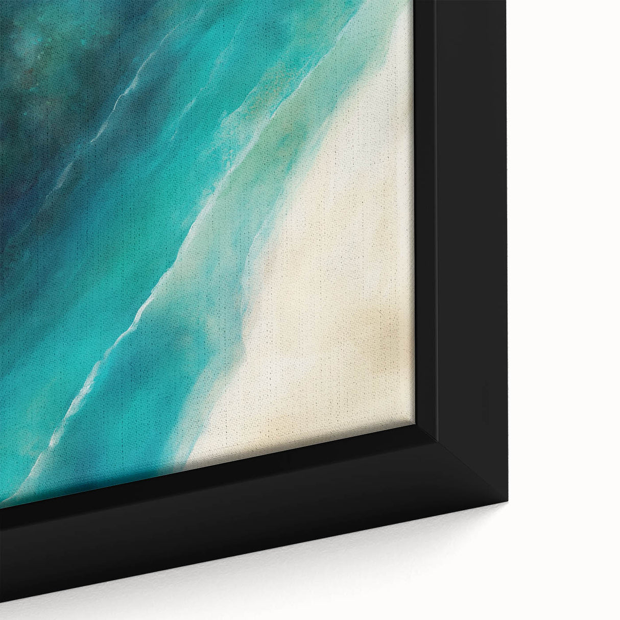 Colorful Abstract Wall Art – Coastal Drift in Turquoise & Sand