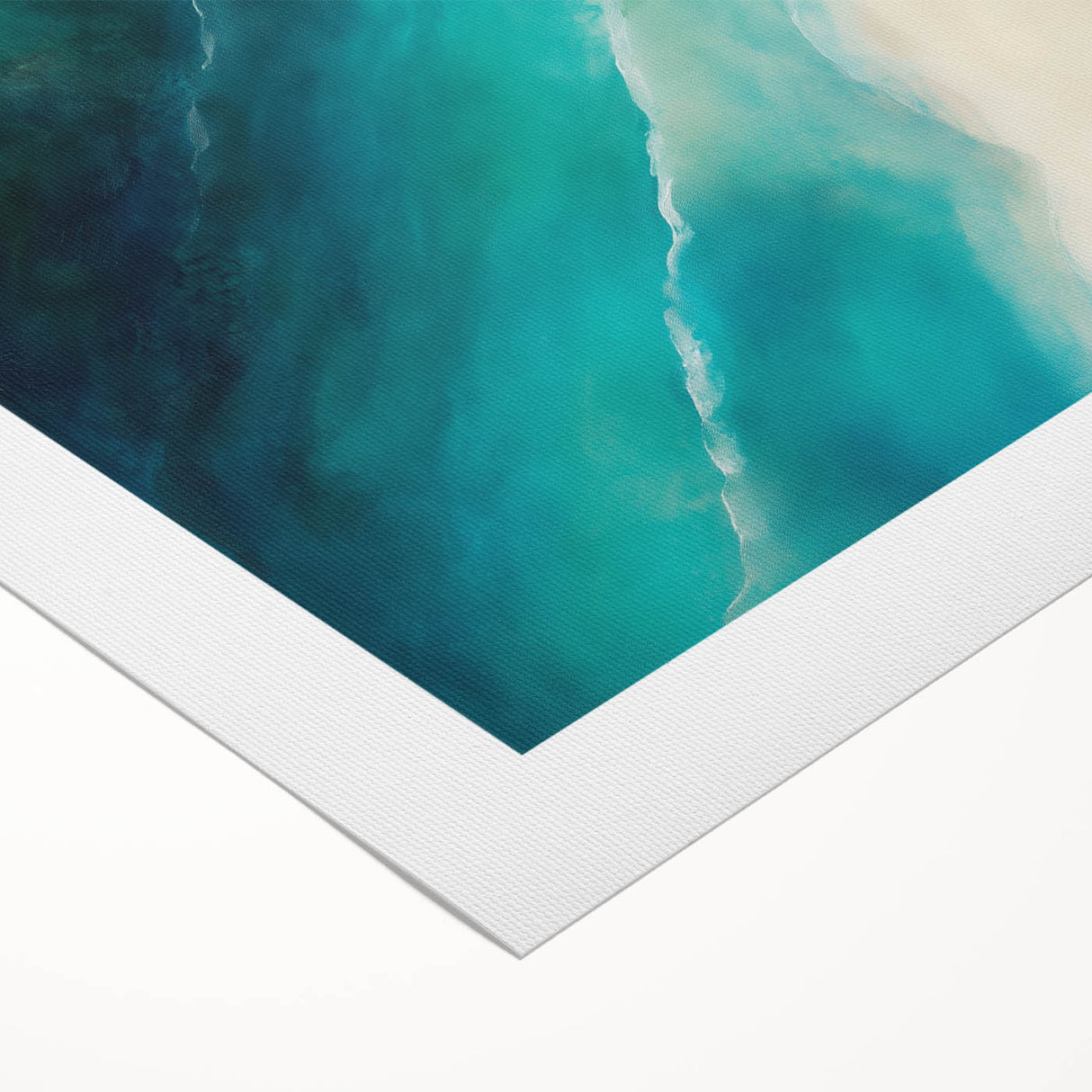 Colorful Abstract Wall Art – Coastal Drift in Turquoise & Sand