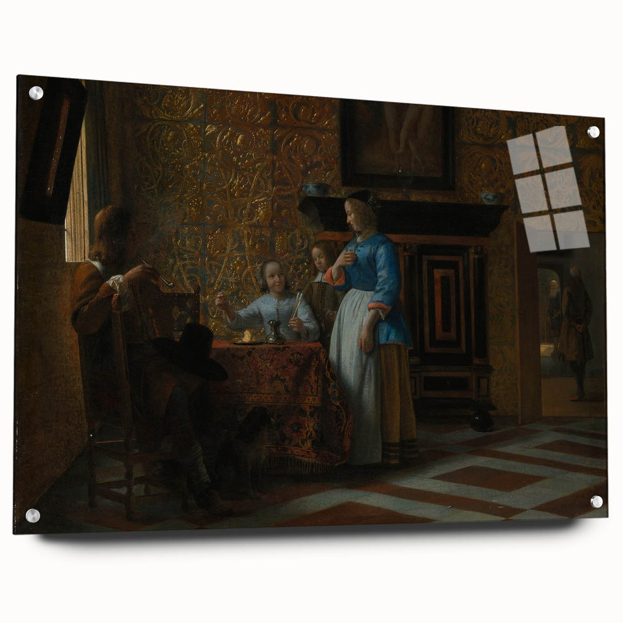 Baroque Interior Scene with Figures - Historical Art Prints