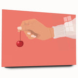 Large abstract wall art featuring an assortment of fruits in vibrant colors on acrylic glass.