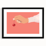 Extra large abstract art print featuring textured, colorful fruits on black framed canvas, ideal for living room decor.