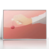 Acrylic print of a vibrant art deco poster featuring assorted fruits, ideal for modern kitchen decor.