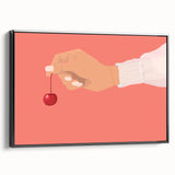 Black and white vintage poster art of assorted fruits on framed canvas, suitable for bedroom wall.