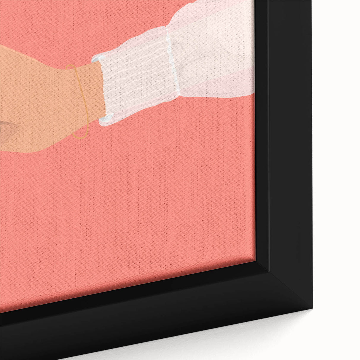 Close-up of a black framed canvas featuring a textured, colorful fruit design, ideal for extra large living room wall art.