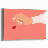 Landscape art painting of colorful fruits on a black background, framed canvas, ideal for kitchen wall decor.