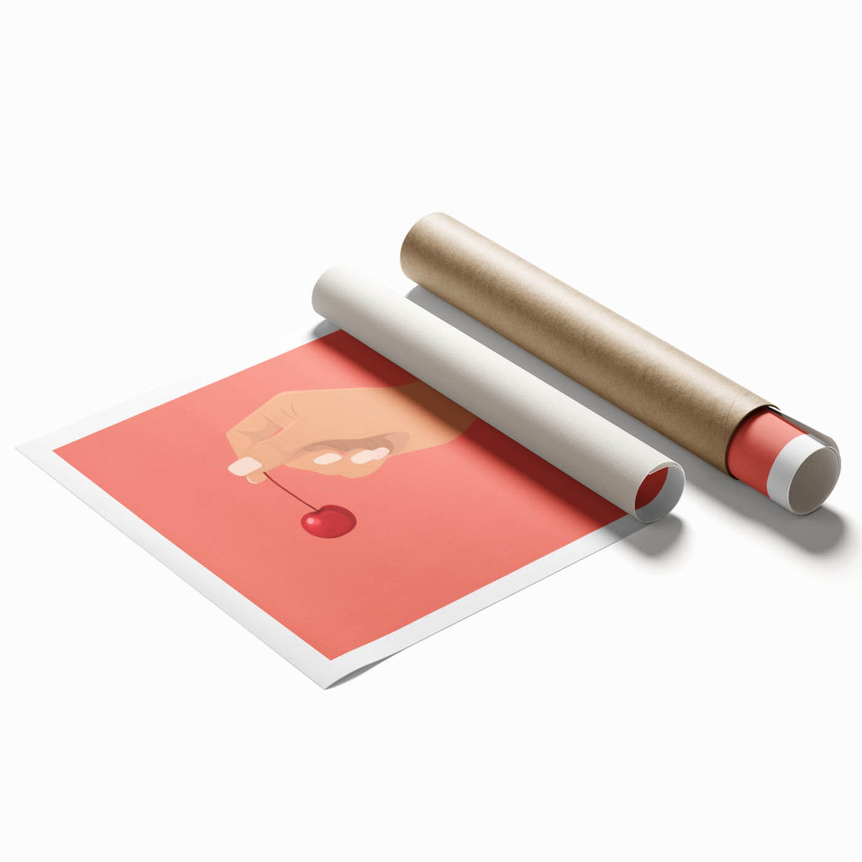 Extra large rolled print featuring assorted fruits in vibrant colors.