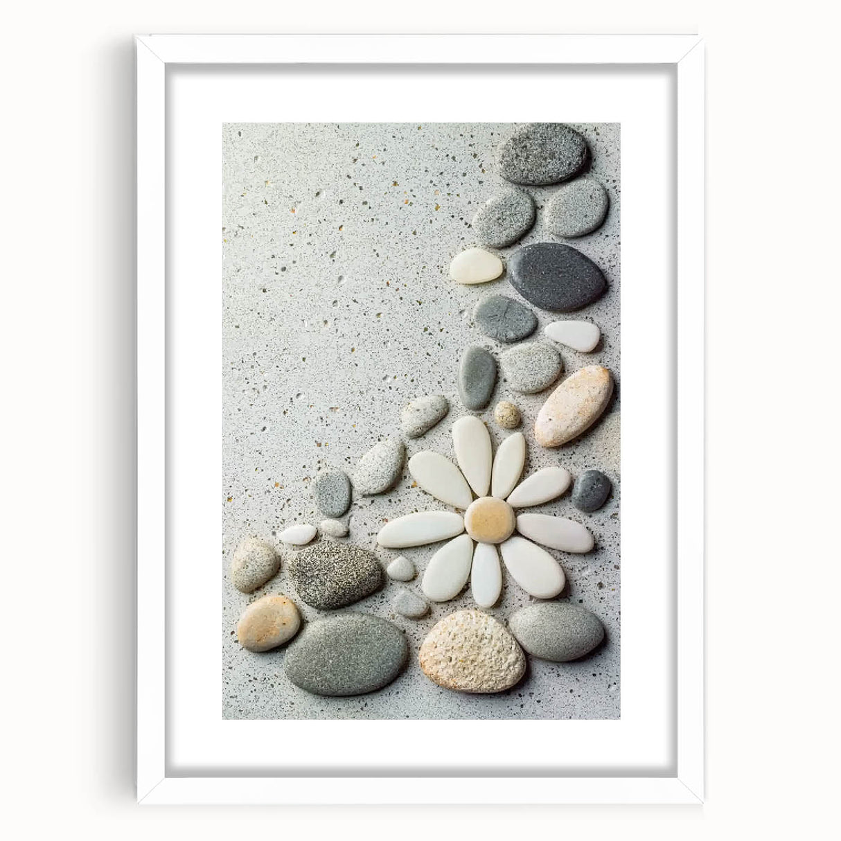 Framed landscape artwork depicting serene beaches, featuring a white mat and a sleek frame, perfect for coastal-themed home decor. Ideal for beach lovers.