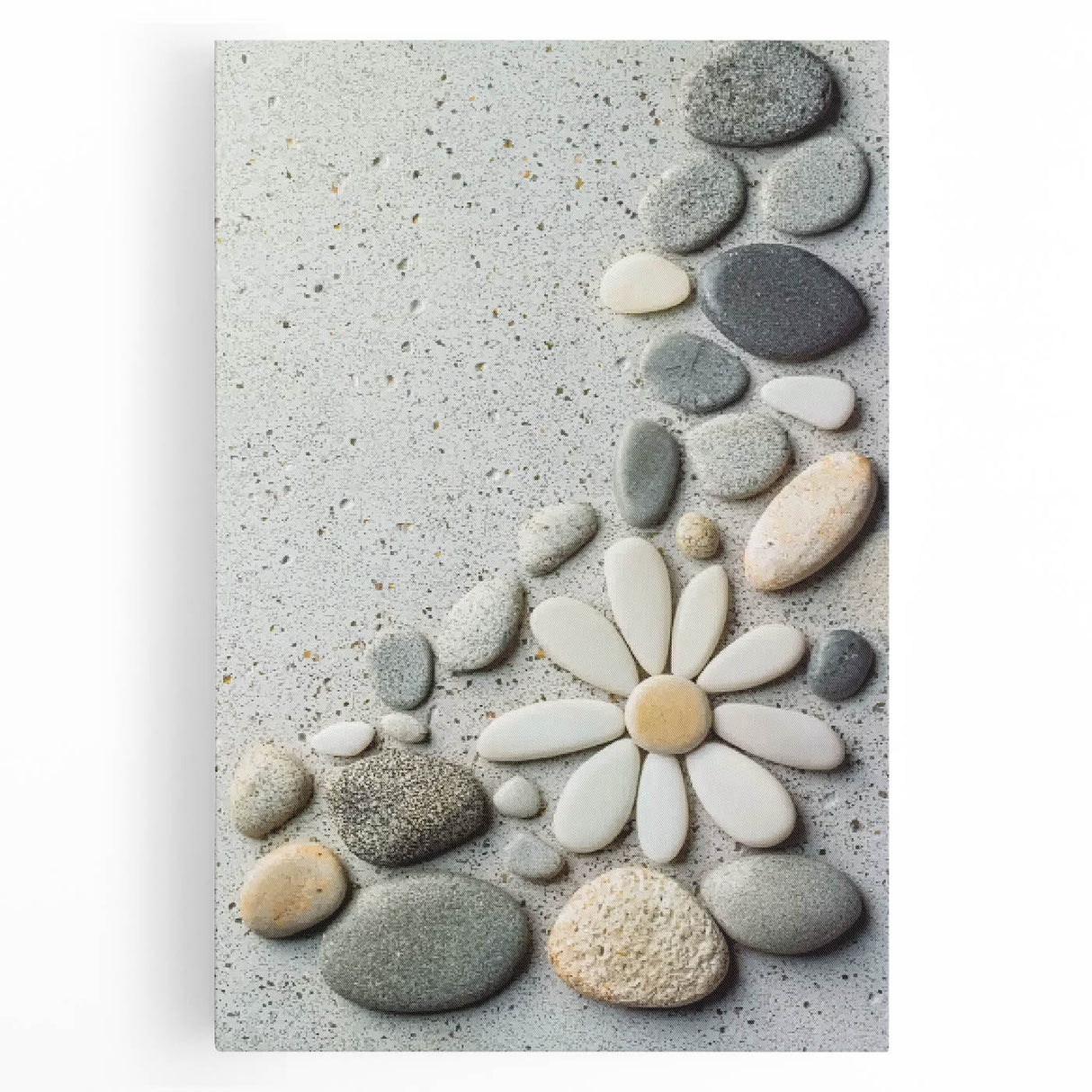 Stretched canvas artwork depicting a serene beach landscape at sunset, showcasing vibrant colors of orange and blue, perfect for coastal home decor or art enthusiasts.