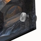 Close-up view of a stunning acrylic glass landscape bridge design, showcasing intricate details and vibrant colors, ideal for modern home decor enthusiasts.