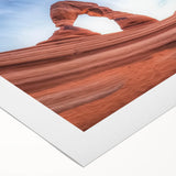 Vibrant rolled canvas artwork depicting a stunning landscape of canyons in rich earthy tones, ideal for home decor, showcasing natural beauty and artistic craftsmanship.