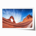 Stunning landscape print showcasing vibrant canyons with rich earthy tones, rolled for easy transport and perfect for home decor or art enthusiasts.