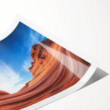 Stunning landscape print showcasing vibrant canyons with rich earthy tones, rolled for easy shipping, perfect for enhancing home decor or office spaces.