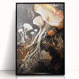 Large abstract wall art featuring swirling black and white patterns on a framed acrylic, suitable for modern art wall decor.