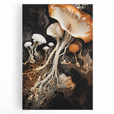 Black and white close-up photo of natural elements on stretched canvas, suited for kitchen wall art.