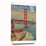 Vintage San Francisco Travel Poster - Golden Gate Bridge Art