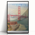 Vintage San Francisco Travel Poster - Golden Gate Bridge Art