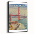 Vintage San Francisco Travel Poster - Golden Gate Bridge Art