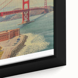 Vintage San Francisco Travel Poster - Golden Gate Bridge Art