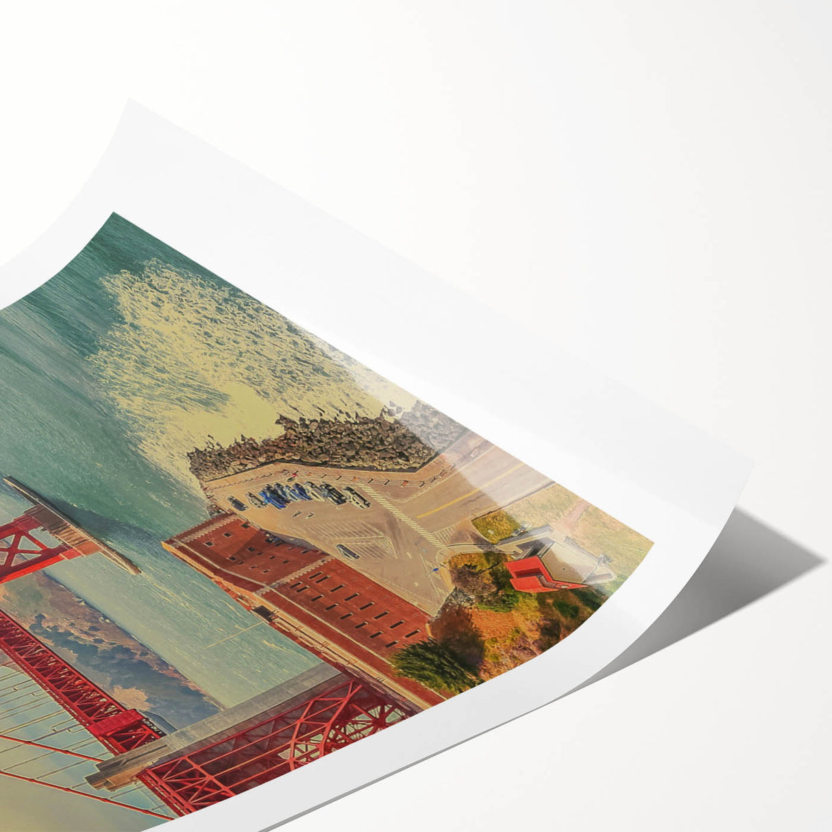 Vintage San Francisco Travel Poster - Golden Gate Bridge Art