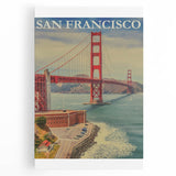 Vintage San Francisco Travel Poster - Golden Gate Bridge Art