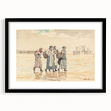Four Fishwives on the Beach Realism Art Print - Winslow Homer Coastal Scene