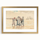 Four Fishwives on the Beach Realism Art Print - Winslow Homer Coastal Scene