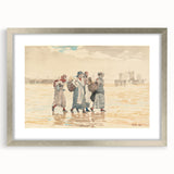Four Fishwives on the Beach Realism Art Print - Winslow Homer Coastal Scene